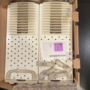 Lot of 3: Food Storage +lid organizer & Simplehuman Lavender Hand Soap Refill